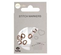 Tulip Heart Stitch Marker, Small, Brown, 1 piece