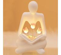 Tulip Lamp, Tulip Night Light, Abstract Thinker, LED Tulip Night Light, Flower Lamp, Decoration Aesthetic, Abstract Figure Night Light, LED Flower Lamp for Book Friends, Friends, Children, Bedside