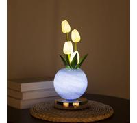 Tulip LED Table Lamp Rechargeable Cordless Touch Dimming Artificial Butterfly Orchid Sunflower Bedside Lamp Light up Sign Romantic Gifts for Bedroom Women Mom