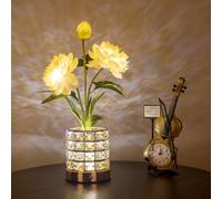 Tulip LED Table Lamp Rechargeable Cordless Touch Dimming Artificial Butterfly Orchid Sunflower Bedside Lamp Light up Sign Romantic Gifts for Bedroom Women Mom