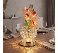 Tulip LED Table Lamp Rechargeable Cordless Touch Dimming Artificial Butterfly Orchid Sunflower Bedside Lamp Light up Sign Romantic Gifts for Bedroom Women Mom