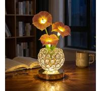 Tulip LED Table Lamp Rechargeable Cordless Touch Dimming Artificial Butterfly Orchid Sunflower Bedside Lamp Light up Sign Romantic Gifts for Bedroom Women Mom