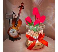 Tulip LED Table Lamp Rechargeable Cordless Touch Dimming Artificial Butterfly Orchid Sunflower Bedside Lamp Light up Sign Romantic Gifts for Bedroom Women Mom