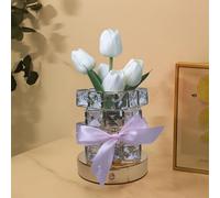 Tulip LED Table Lamp Rechargeable Cordless Touch Dimming Artificial Butterfly Orchid Sunflower Bedside Lamp Light up Sign Romantic Gifts for Bedroom Women Mom