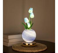 Tulip LED Table Lamp Rechargeable Cordless Touch Dimming Artificial Butterfly Orchid Sunflower Bedside Lamp Light up Sign Romantic Gifts for Bedroom Women Mom