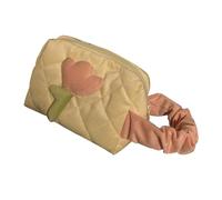 Tulip Makeup Bag, Travel Cosmetic Organizer with Handle, Large Capacity Portable Toiletry Bag for Women, Cute Tulip Pattern Cotton Makeup Pouch for Cosmetics and Accessories