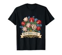 Tulip Mania 1637 Bubble Club Vintage Floral Bouquet T-Shirt