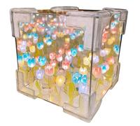 Tulip Mirror Lamp, Tulip Mirror Lamp 1 Set Cute Cube Shape Tulip Night Light 4x4in Tulip Lamp DIY 2 in 1 Infinite Romantic Decorative Flower Night Light for Home Bedroom Gift for Girls, Colorful
