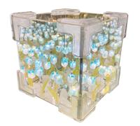 Tulip Mirror Lamp, Tulip Mirror Lamp 1 Set Cute Cube Shape Tulip Night Light 4x4in Tulip Lamp DIY 2 in 1 Infinite Romantic Decorative Flower Night Light for Home Bedroom Gift for Girls, Blue