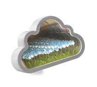 Tulip Mirror Night Light, 20 Flower Cloud Tulip Night Light Finished, Desktop Decoration Bedroom Decor, Gift for Birthday, Valentine's, Thanksgiving, Halloween, Christmas, Mother's Day (Blue)
