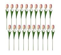 Tulip Night Light Bouquet LED Artificial Flowers Realistic PU Petals Floral Lamp for Home Bedroom Living Room Office Decoration Valentine's Day Gift For Women Her 35cm 10-30Pcs Set Pink 20PCS