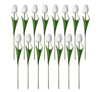 Tulip Night Light Bouquet LED Artificial Flowers Realistic PU Petals Floral Lamp for Home Bedroom Living Room Office Decoration Valentine's Day Gift For Women Her 35cm 10-30Pcs Set White 15 pcs