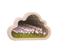 Tulip Night Light Mirror, Decorative Cloud Mirror Night Lamp, DIY Tulip Cloud Desk Lamp, LED Lamp Bedroom Decor for Teen Girls Creative Gift for Friends, Birthday, Anniversary (Purple)