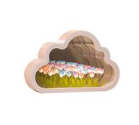 Tulip Night Light Mirror, Decorative Cloud Mirror Night Lamp, DIY Tulip Cloud Desk Lamp, LED Lamp Bedroom Decor for Teen Girls Creative Gift for Friends, Birthday, Anniversary (Colorful)