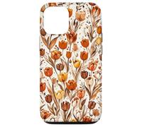 Tulip Orange Floral Brown Tulips Wildflower On Beige Case for iPhone 12/12 Pro