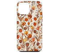 Tulip Orange Floral Brown Tulips Wildflower On Beige Case for iPhone 12 Pro Max