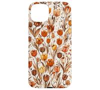 Tulip Orange Floral Brown Tulips Wildflower On Beige Case for iPhone 15 Plus