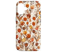 Tulip Orange Floral Brown Tulips Wildflower On Beige Case for iPhone 16