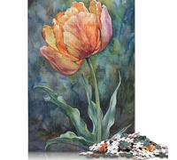 Tulip Painting Puzzle Jigsaws 500 Pieces for Adults Wooden Puzzles for Adults Jigsaw Puzzles for Adult 500pcs (52x38cm)