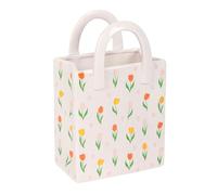 Tulip Print Ceramic Bag-Shaped Flower Vase | Floral Home Decor