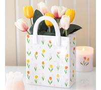 Tulip Print Ceramic Bag-Shaped Flower Vase - Unique Gift & Decor