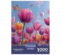 Tulip Puzzle 1000 Pieces Adults Teens Creative Mind Relax Hobby Flowers Strong Fit Durable Materials 38x26cm/1000pcs