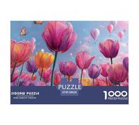 Tulip Puzzle 1000 Pieces for Adults Leisure Hobby Relax Stress Free Dutch Landscapes Flower Eco-Friendly Packaging 38x26cm/1000pcs