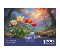Tulip Puzzle for Adults 1000 Pieces Sunflower Under Dreamy Sky Giftable Family Activity Great Gift Idea 70x50cm/1000pcs