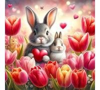 Tulip Rabbit 120 Piece Jigsaw Puzzles for Adults and Kids, Impossible Puzzle, Jigsaws 120 pieces for adults Gifts, Difficult jigsaw puzzles for The Whole Family