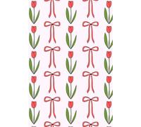 Tulip Ribbon Notebook: Lined Floral Journal with Tulips and Bows