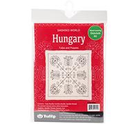 Tulip Sashiko World Hungary Stamped Embroidery Kit, Cotton, Multi-Colour