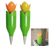 Tulip-Shaped Automatic Drip Irrigation Machine, Tulip Shaped Drip Irrigation, Lazy Flower Automatic Watering Artifact, Drips Irrigations System for Lawns,Orange+Yellow