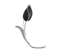 Tulip Shaped Brooch, Lightweight Alloy Metal Floral Design Pin with Secure Clasp Back, Elegant Accessory for Jacket Dress Scarf Hat Handbag, Gift for Women Black