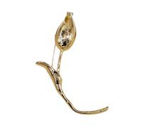 Tulip Shaped Brooch, Lightweight Alloy Metal Floral Design Pin with Secure Clasp Back, Elegant Accessory for Jacket Dress Scarf Hat Handbag, Gift for Women Golden