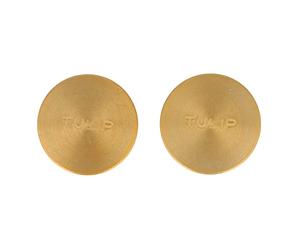 Tulip Stitch stoppers for Interchangeable Circular Needle Cables, 1 Pair, Gold