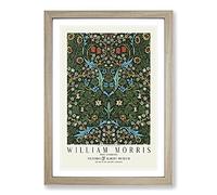 Tulip with Border by William Morris Framed Print | A2 Oak Framed Wall Art | Ready to Hang | Modern Floral Picture | Living Room Bedroom Lounge Office