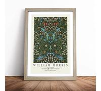 Tulip With Border By William Morris | Framed Wall Art Print | Modern Home Decor Picture | Ready to Hang Artwork for Living Room, Bedroom, Kitchen or Office | Multiple Sizes