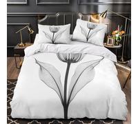 Tulip Xray Art Quilt Cover 3D Design Printed Easy Care 3-Piece Bedding Set Zipper Comforter Cover Hotel Quality Anti-allergic for Teens Adults Women Kids Girls Boys Double（200x200cm）
