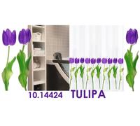 Tulipa Violet Lilac Textile Shower Curtain 180 X 200 Cm. Elegant