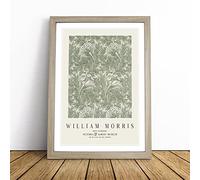 Tulips by William Morris Framed Wall Art Picture Print - Canvas Painting - Modern Home Décor Poster - Ready to Hang for Living Room Bedroom Kitchen - Oak A3 (36 x 48 cm)