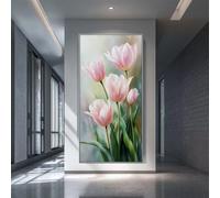 Tulips Diamond Art Kits Adults, DIY 5D Large Diamond Painting Flower Full Square Drill Crystal Art Kits 15.8x27.6 Inch, Embroidery Cross Stitch Canvas Painting by Numbers for Home Wall Decor (SQ982)