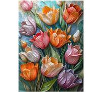 Tulips Flower Puzzles for Adults 1000 Pieces, Unique Floral Puzzle Art, Hard Plant Puzzle, Colorful Tulip Challenging Jigsaw Puzzles for Adults