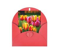 tulips Print Adorable Blank Cards& Envelopes,Unique Designs Perfect for Festivals, Invitations