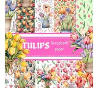 TULIPS SCRAPBOOK PAPER: This is a SPRING GARDEN theme Double Sided Craft Paper, Decoupage, Ephemera, Origami, Collage, mixed media art