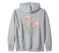 Tulips Watercolor Flowers Spring Botany Garden Floral Nature Zip Hoodie