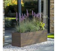 Tulipy 1.2m/1m/75cm/70cm Zinc Galvanised Trough Planter | No Assembly Needed | Lightweight (Antique Gold, L75cm x W32cm x H32cm)