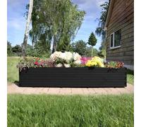 Tulipy 2m/1.8m/1.4m/1.2m/1m/90cm/70cm Pine Wood Trough Planter with Feet | 4 Colours | Premium Construction | Weather Resistant | Flatpacked | Easy To Assemble (Black, L140cm x W42cm x H38cm)