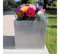 Tulipy 60cm/50cm/40cm/30cm Zinc Galvanised Square Planter | No Assembly Needed | Lightweight (Silver, L30cm x W30cm x H30cm)
