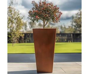 Tulipy 90cm/70cm Zinc Galvanised Tall Tapered Square Planter | No Assembly Needed | Lightweight (Copper, L40cm x W40cm x H90cm)
