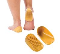 Tuli's Classic Heel Cups, Cushion Insert for Plantar Fasciitis, Shock Absorption, and Heel Pain Relief, Yellow, 2 Pairs, Regular
